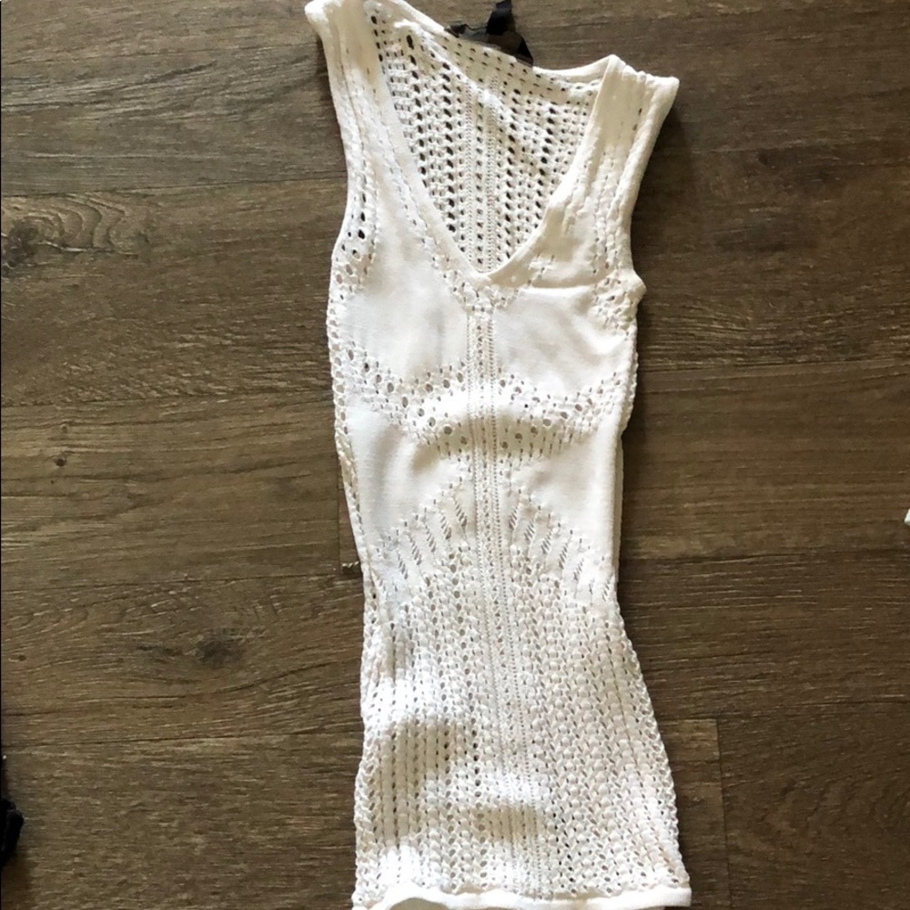 Bcbg bodycon lace cutout tank